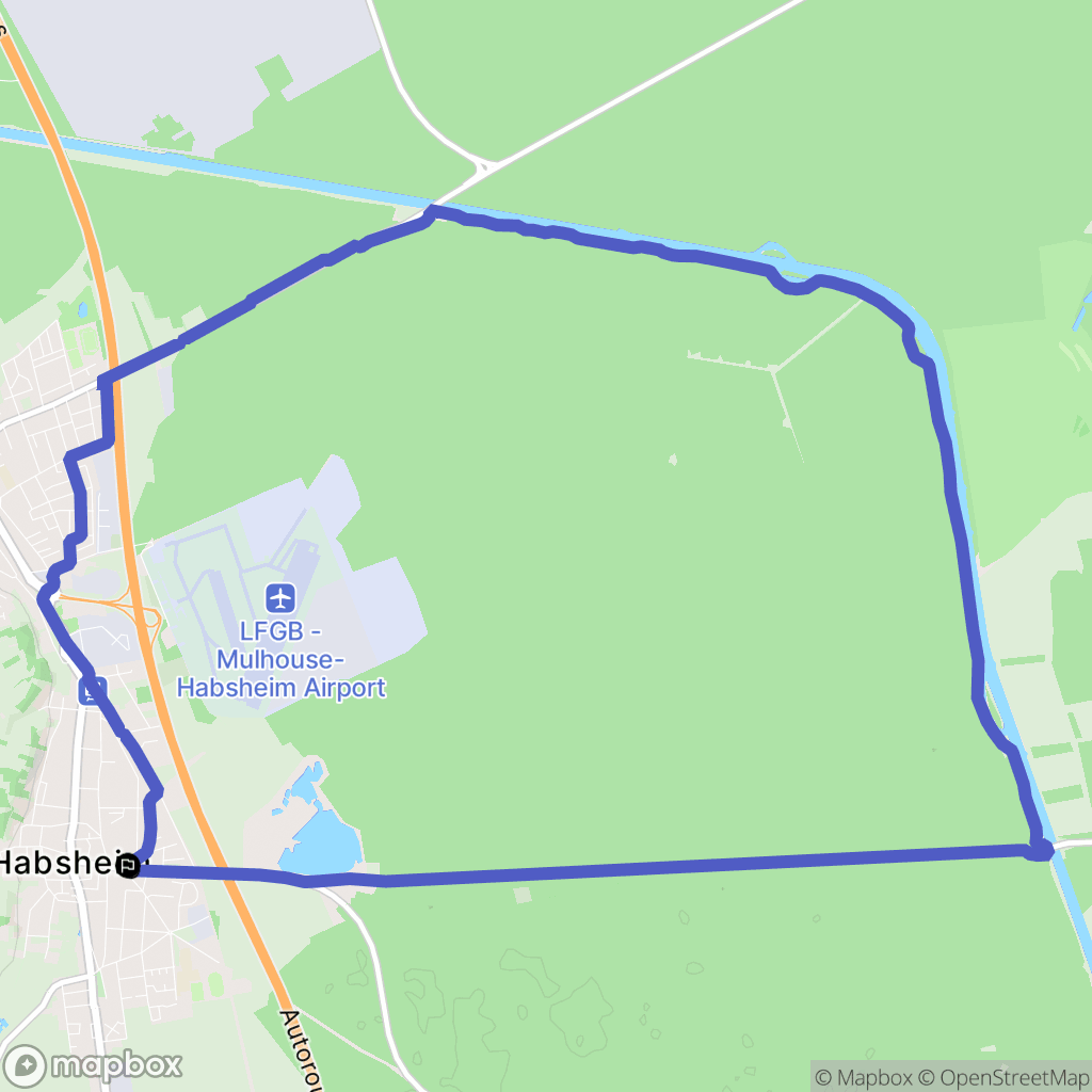 Habsheim : carte du parcours de randonnée - France