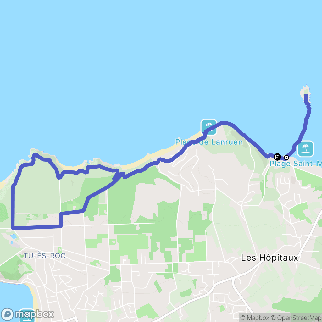 Erquy : carte du parcours de randonnée - France