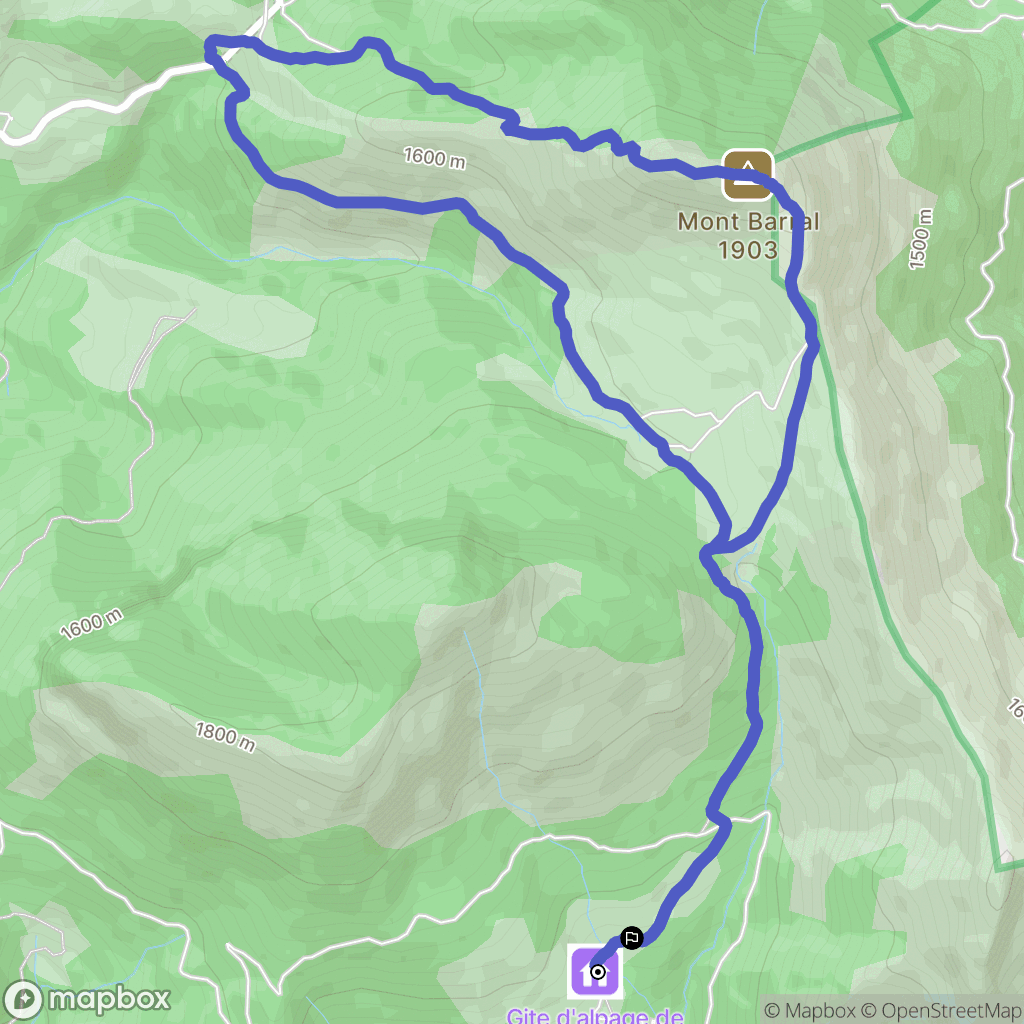 Glandage : carte du parcours de randonnée - France
