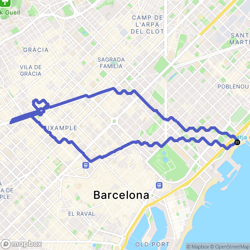 Barcelona : carte du parcours de randonnée - Spain