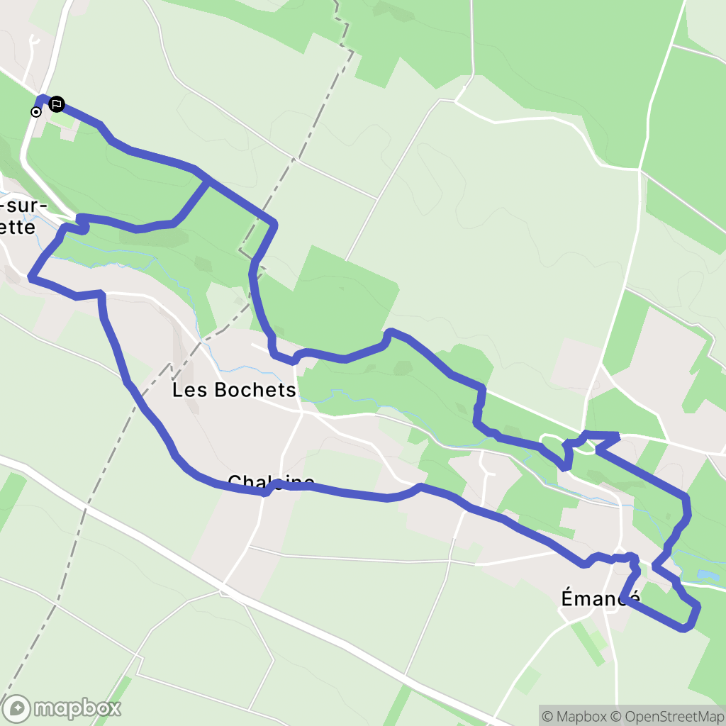 Droue-sur-Drouette : carte du parcours de randonnée - France