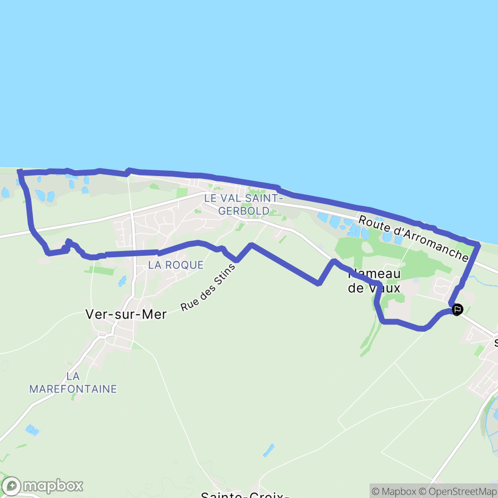Graye-sur-Mer : carte du parcours de randonnée - France