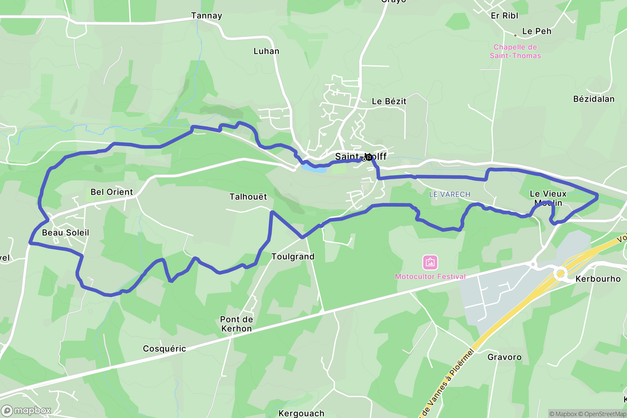 Saint-Nolff : carte du parcours de randonnée - France