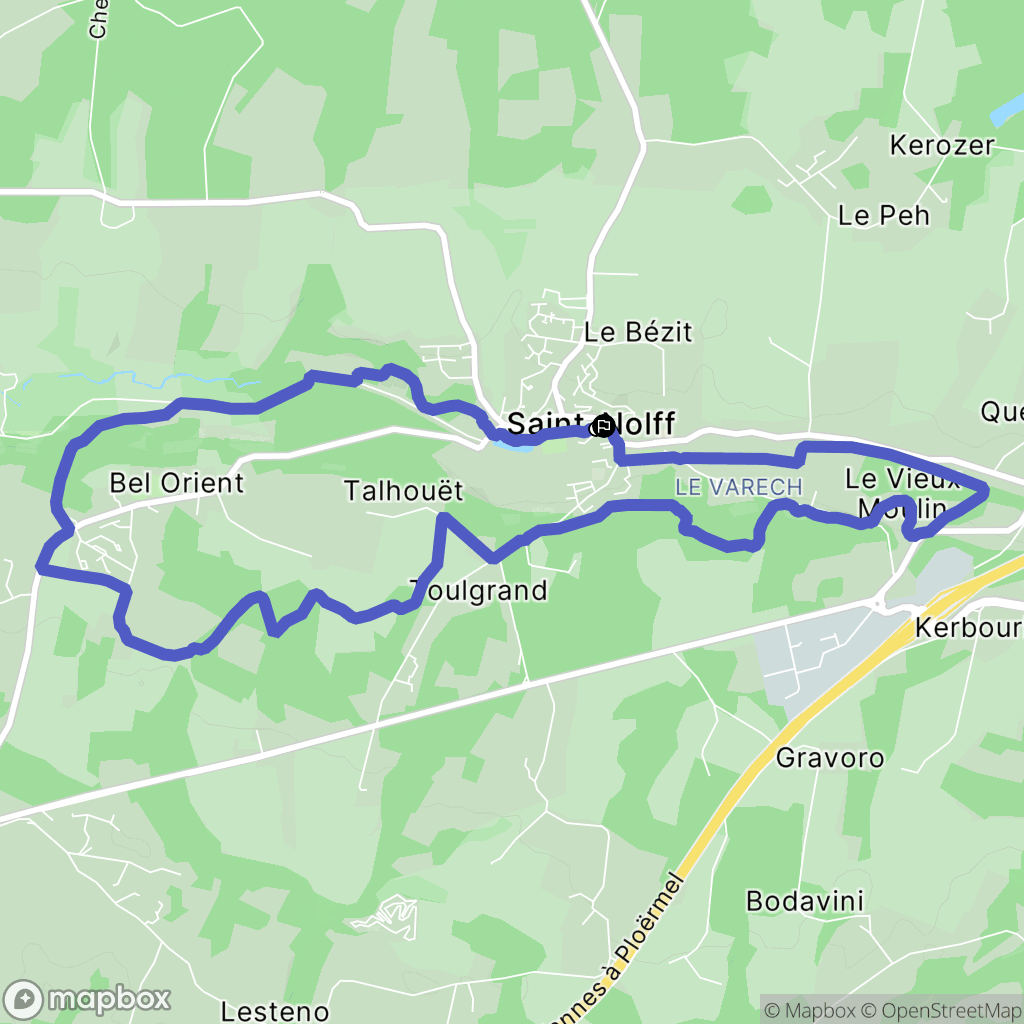 Saint-Nolff : carte du parcours de randonnée - France