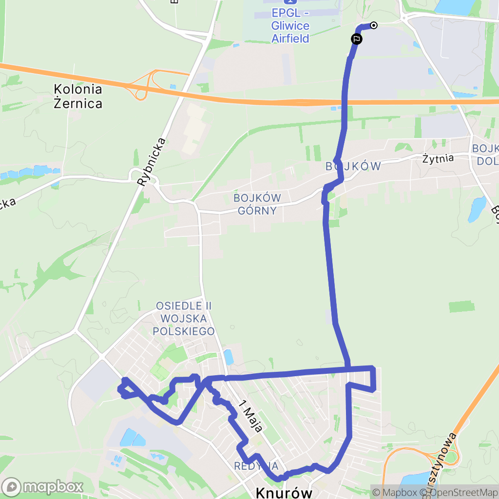 Gliwice: mapa trasy - Poland