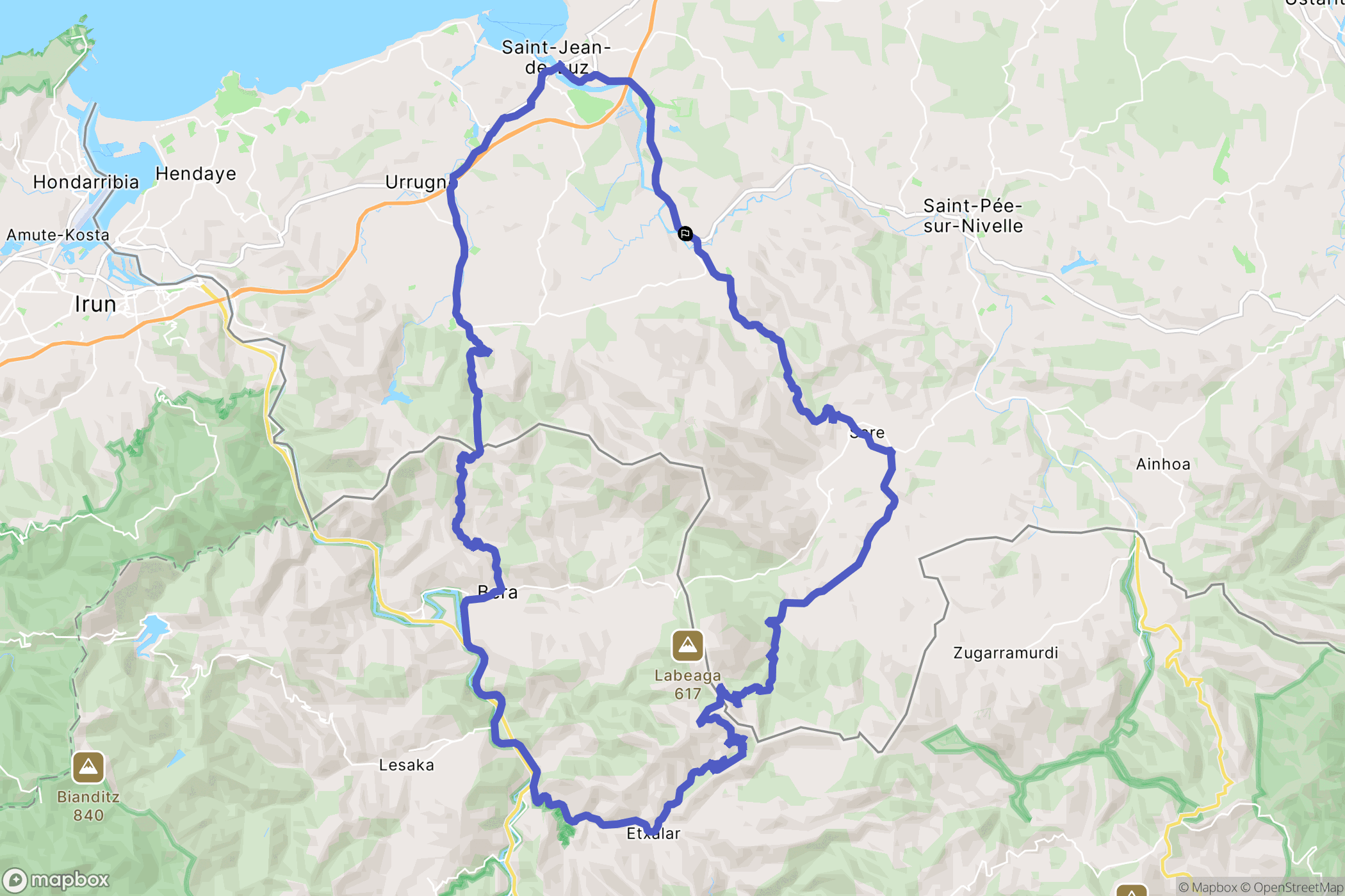 Ascain : carte du parcours de randonnée - France