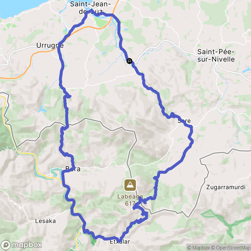 Ascain : carte du parcours de randonnée - France