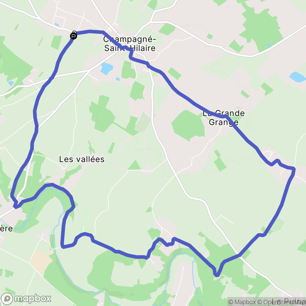Champagné-Saint-Hilaire : carte du parcours de randonnée - France