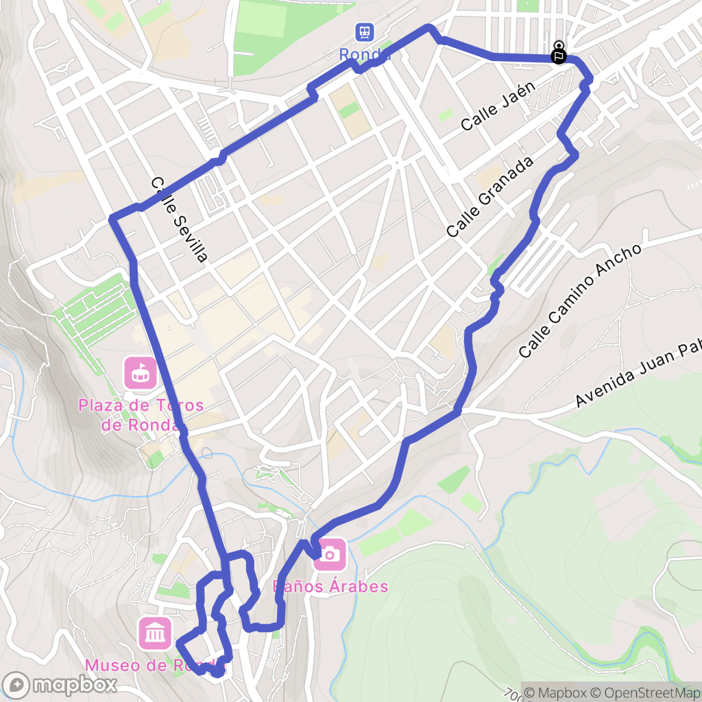 Ronda : carte du parcours de randonnée - Spain