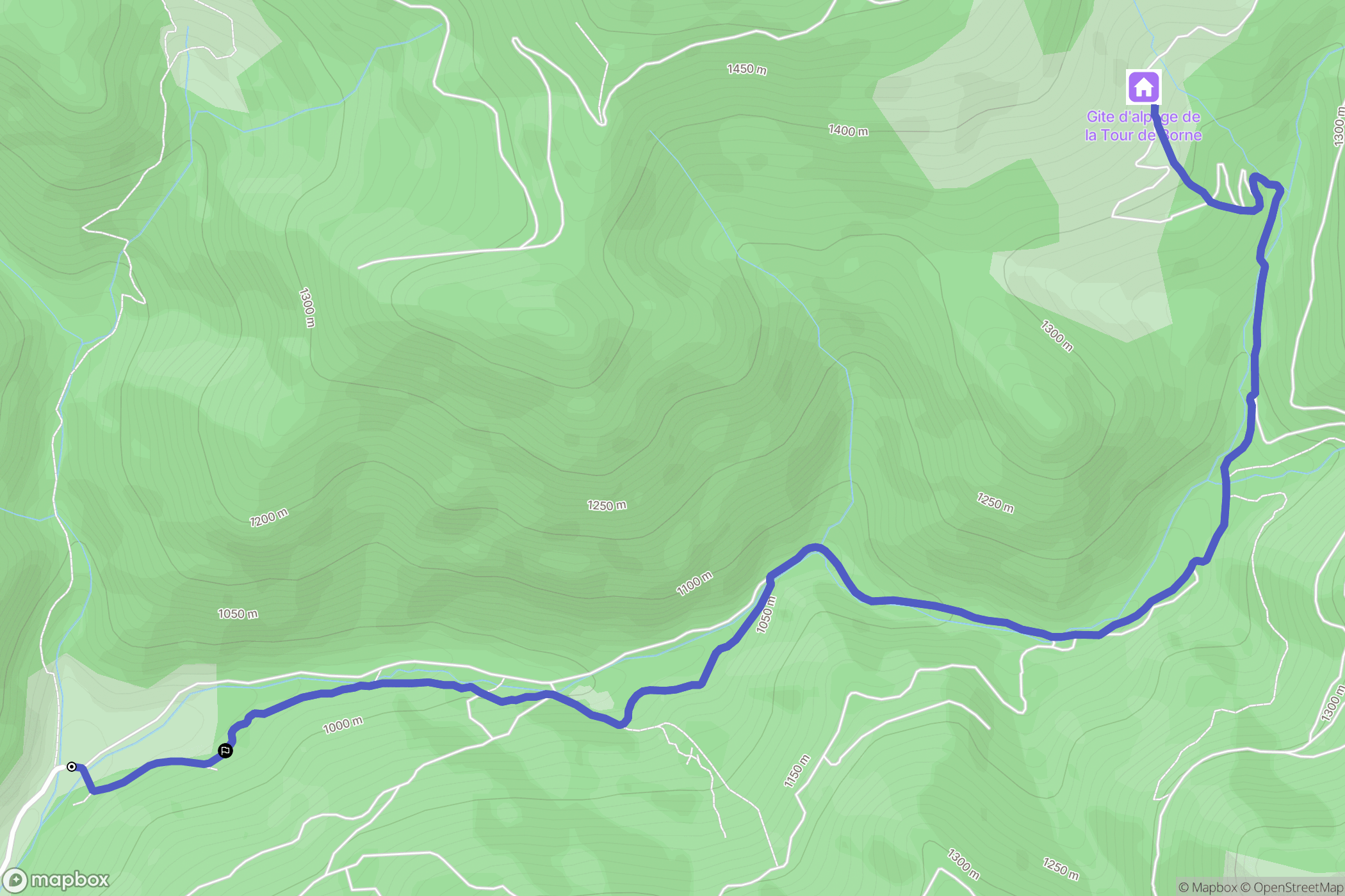 Glandage : carte du parcours de randonnée - France