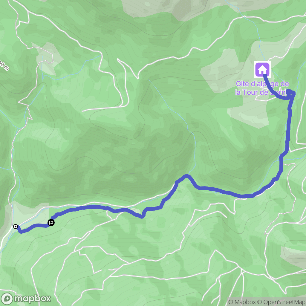Glandage : carte du parcours de randonnée - France