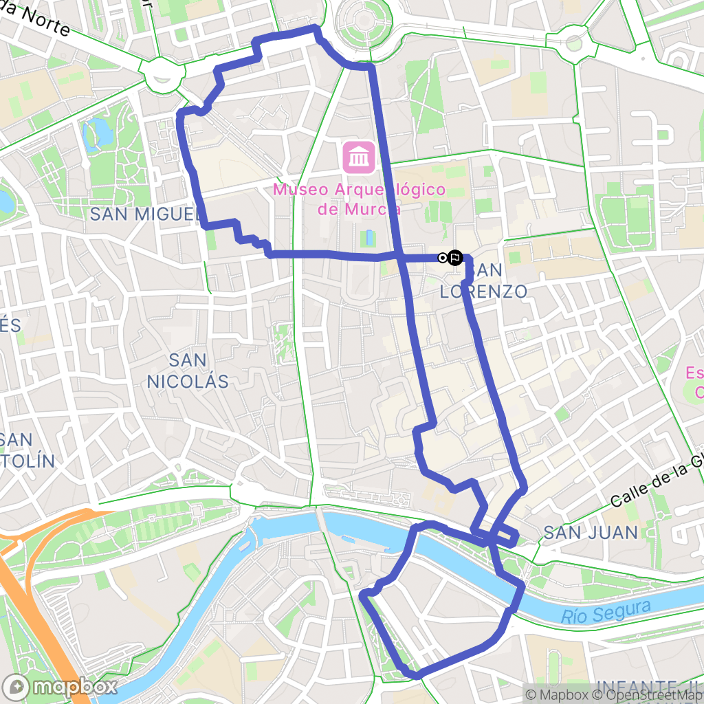 Murcia : carte du parcours de randonnée - Spain