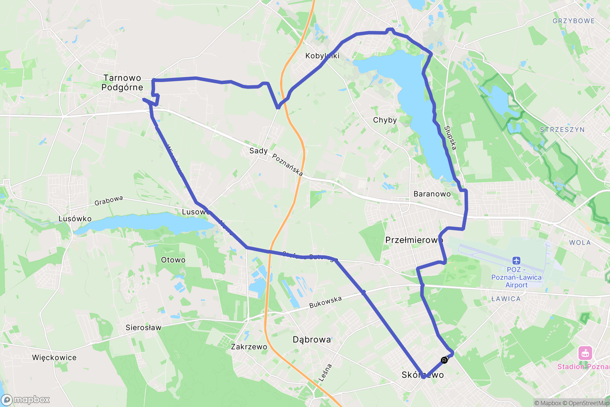 Skórzewo: mapa trasy - Poland