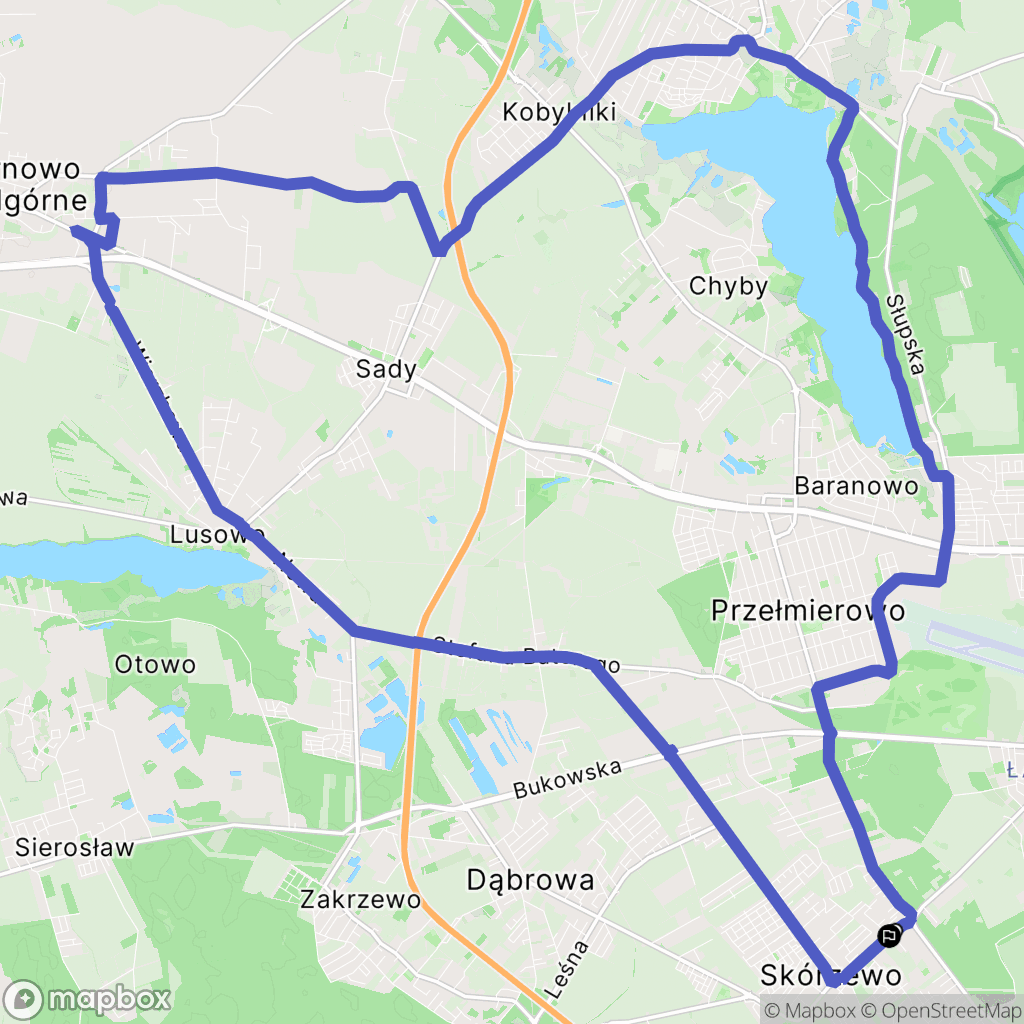 Skórzewo: mapa trasy - Poland