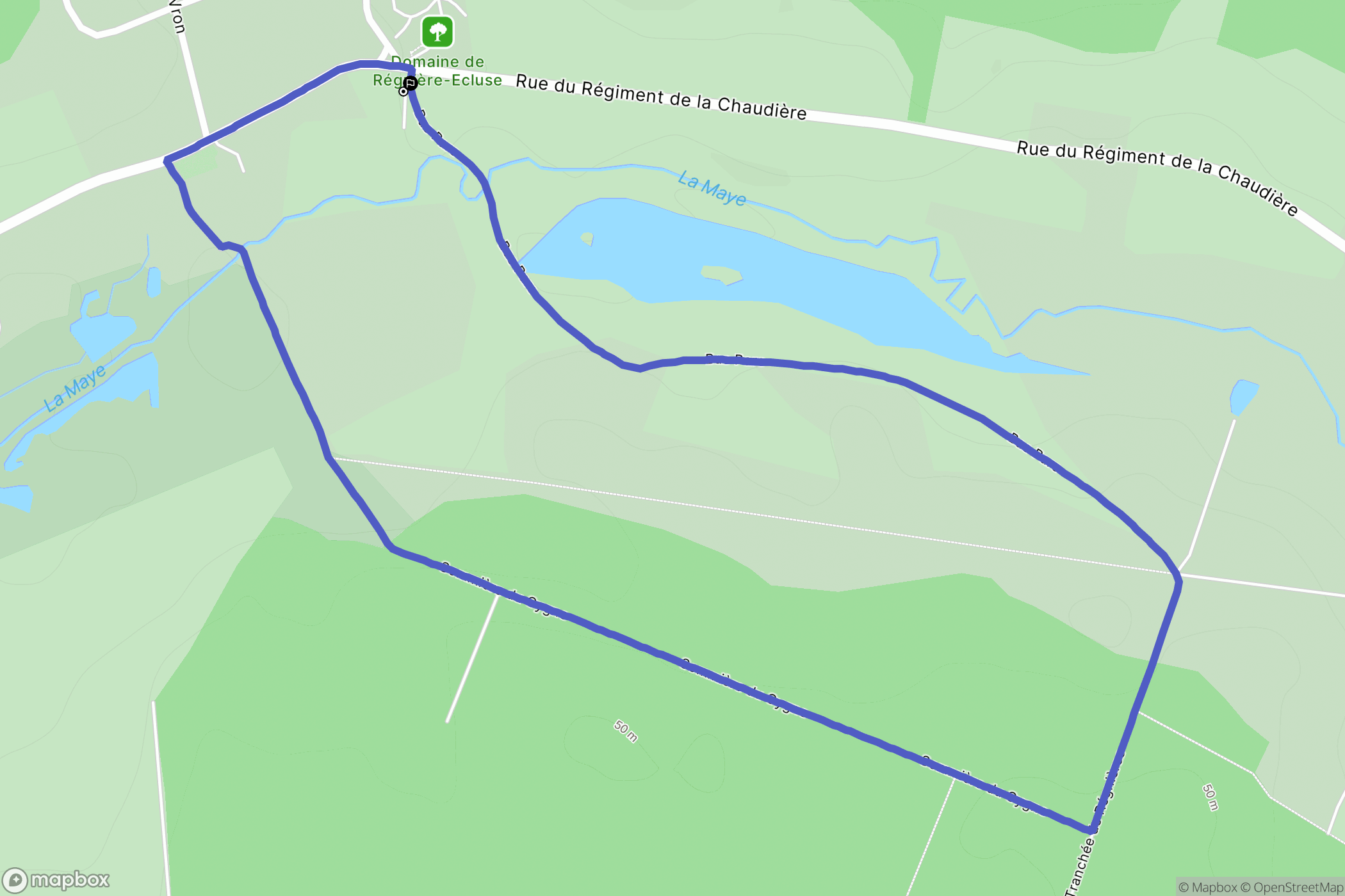 Regnière-Écluse : carte du parcours de randonnée - France