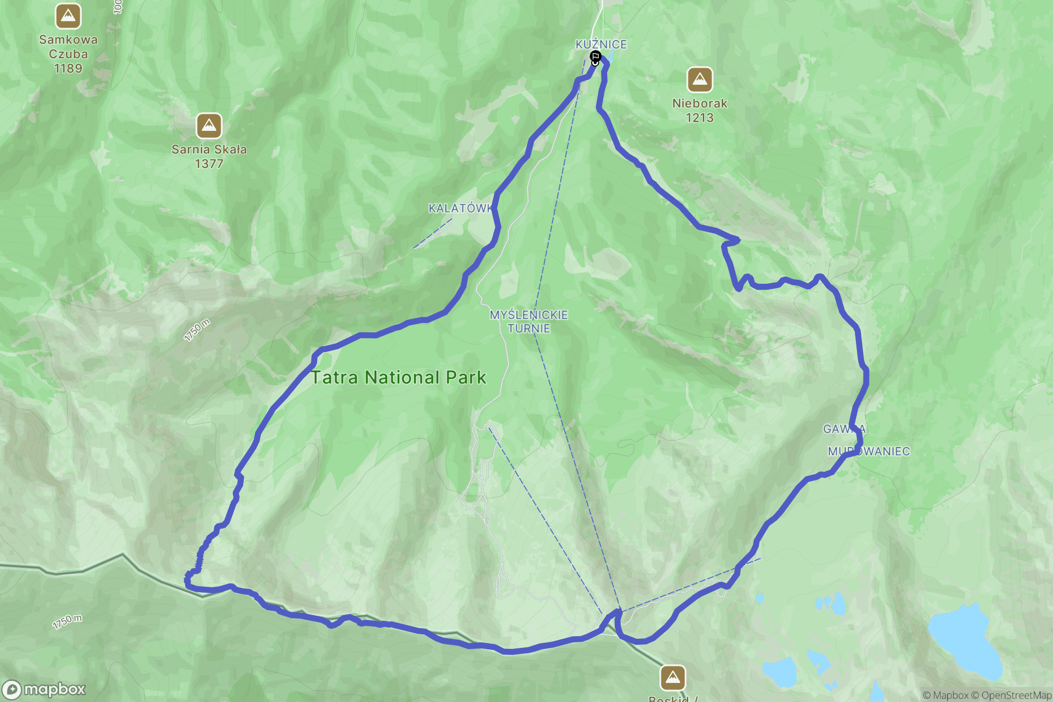 Zakopane: mapa trasy - Poland