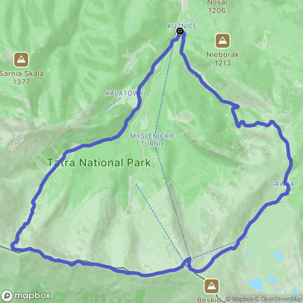 Zakopane: mapa trasy - Poland