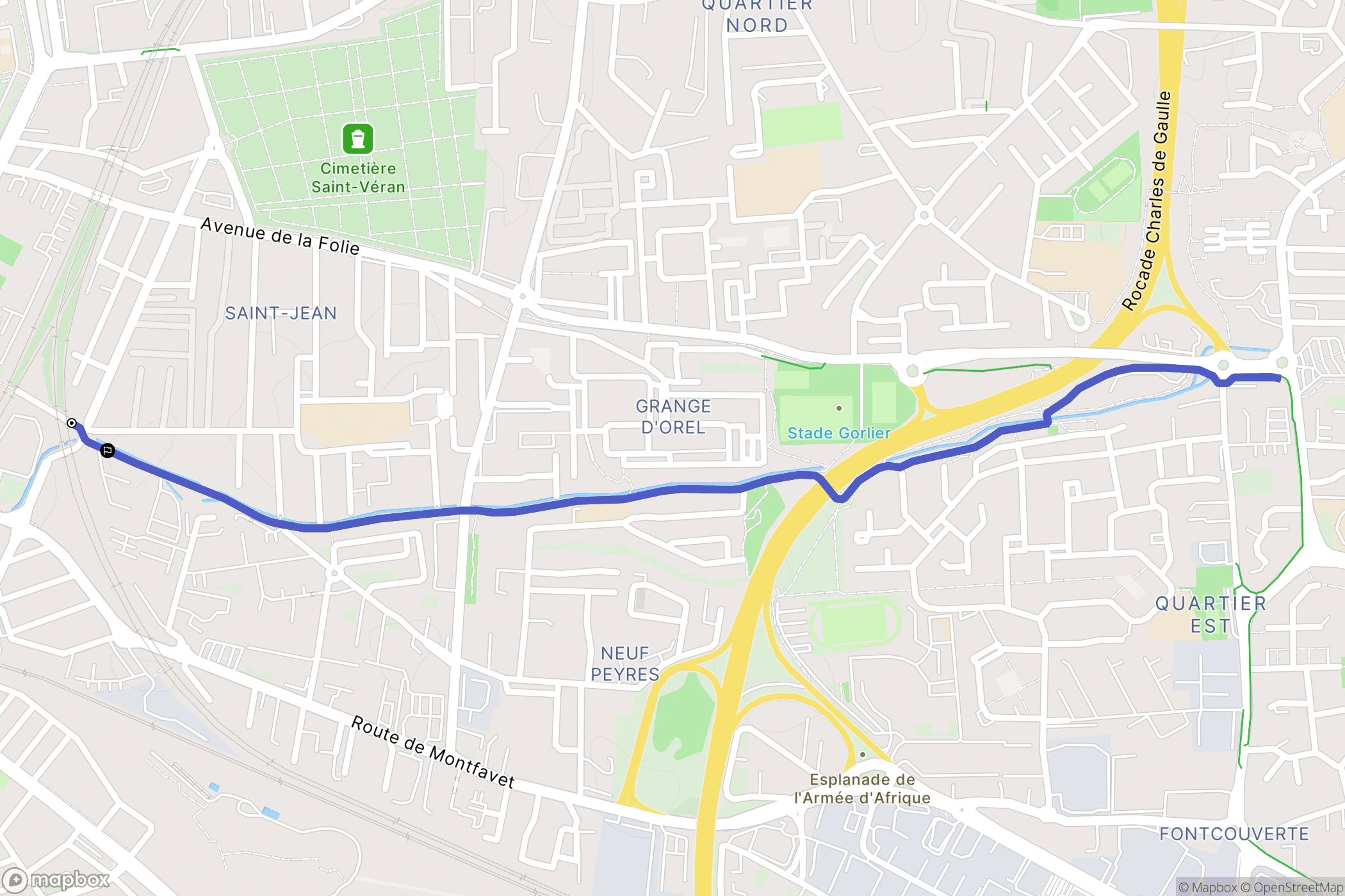 Avignon : carte du parcours de randonnée - France