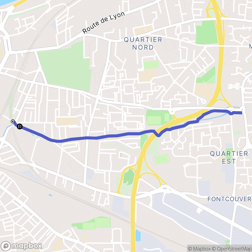 Avignon : carte du parcours de randonnée - France