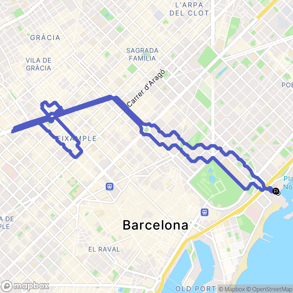 Barcelona : carte du parcours de randonnée - Spain