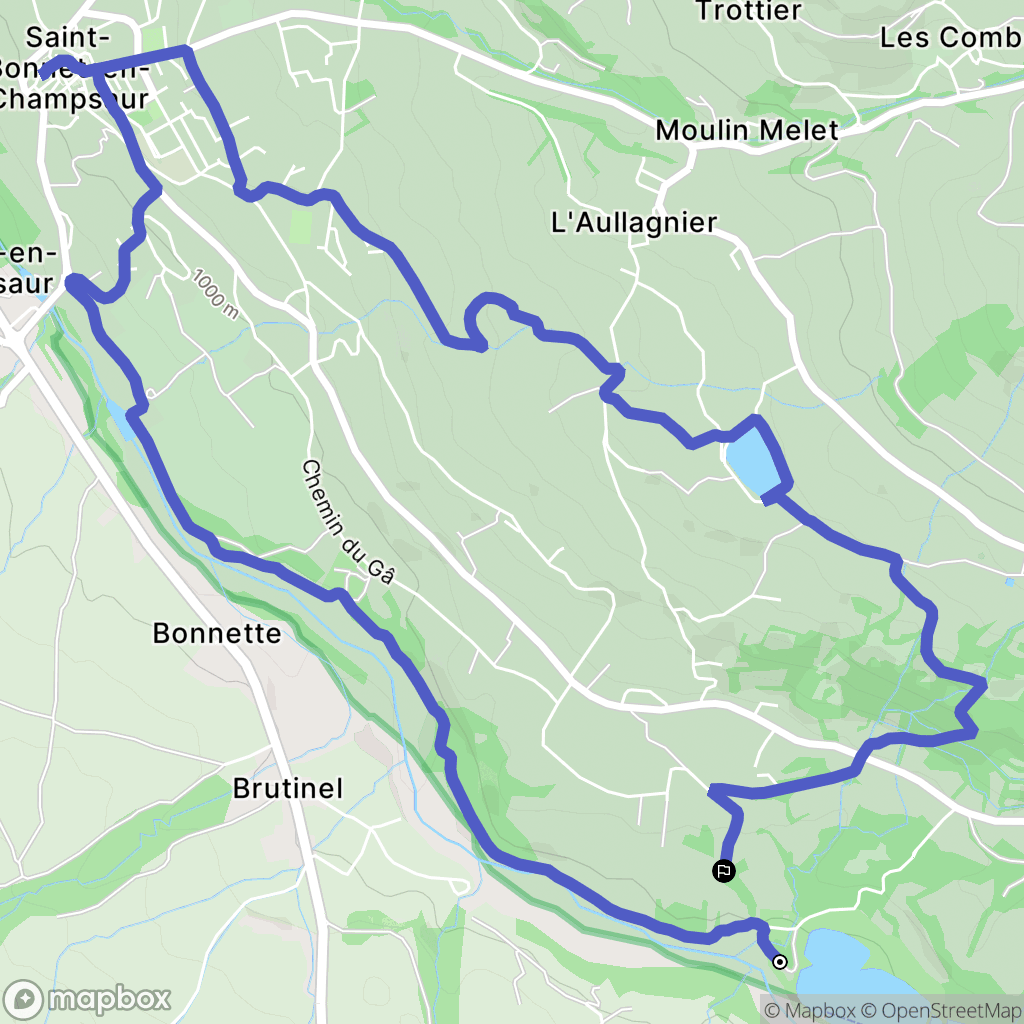 Saint-Bonnet-en-Champsaur : carte du parcours de randonnée - France