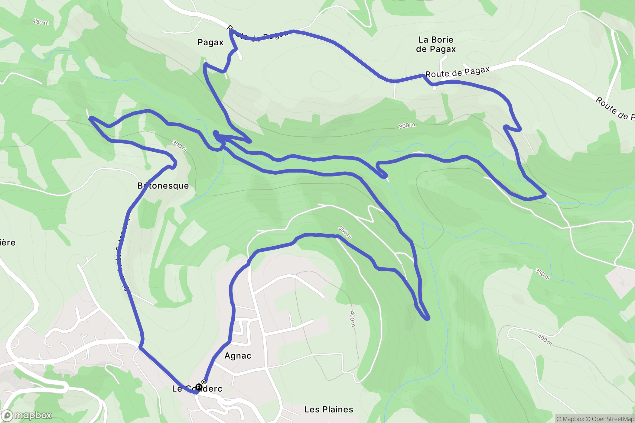 Flagnac : carte du parcours de randonnée - France