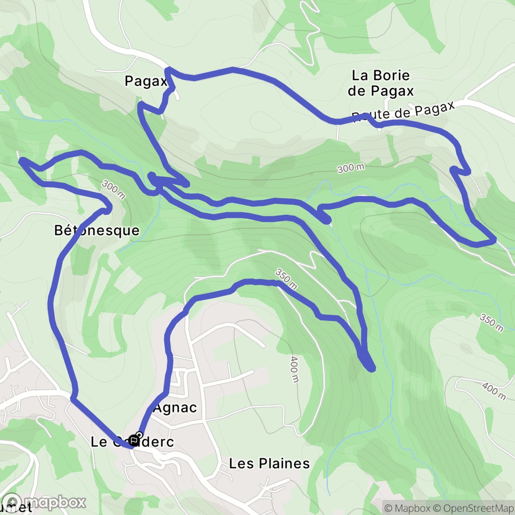 Flagnac : carte du parcours de randonnée - France