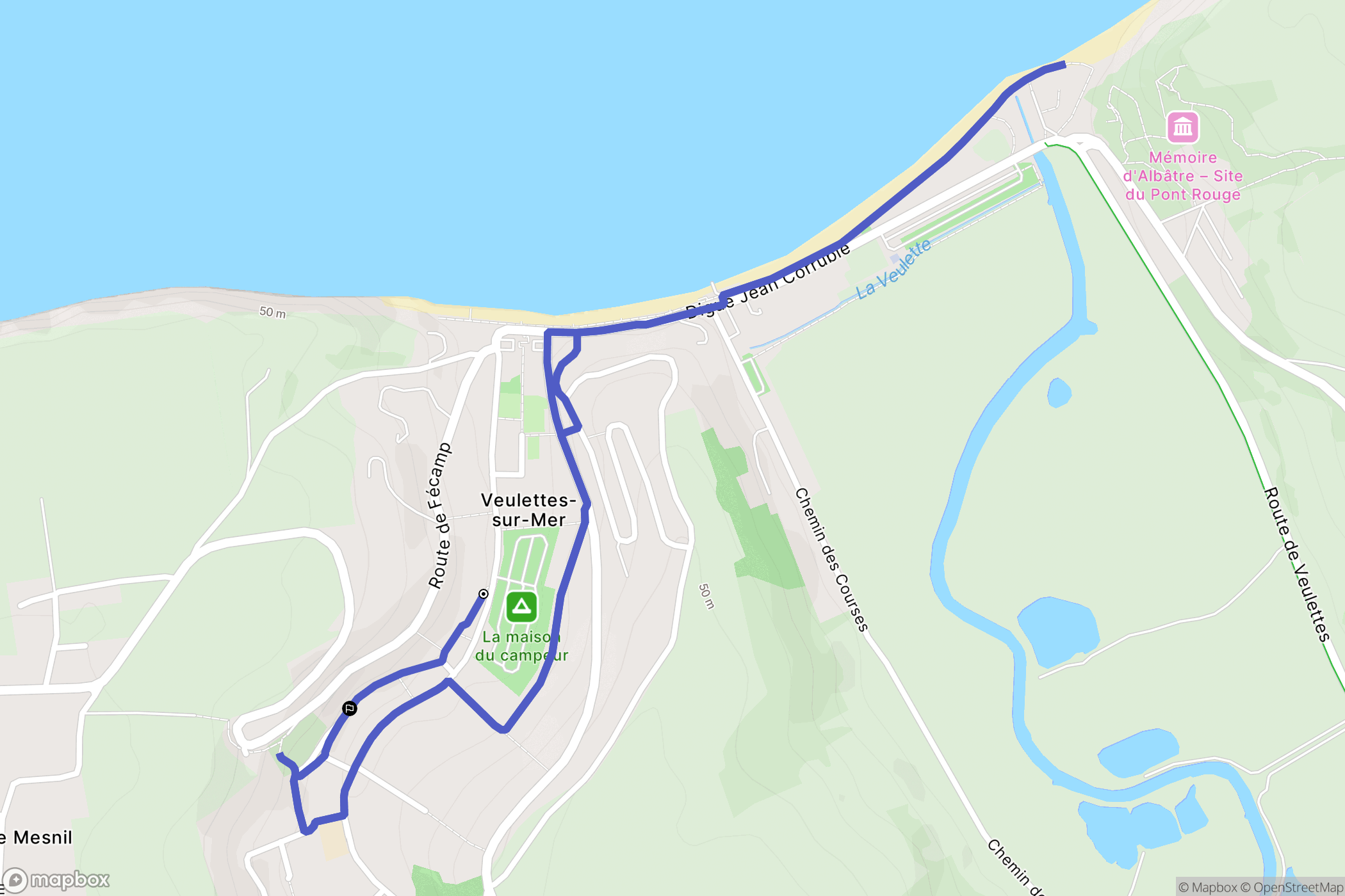 Veulettes-sur-Mer : carte du parcours de randonnée - France