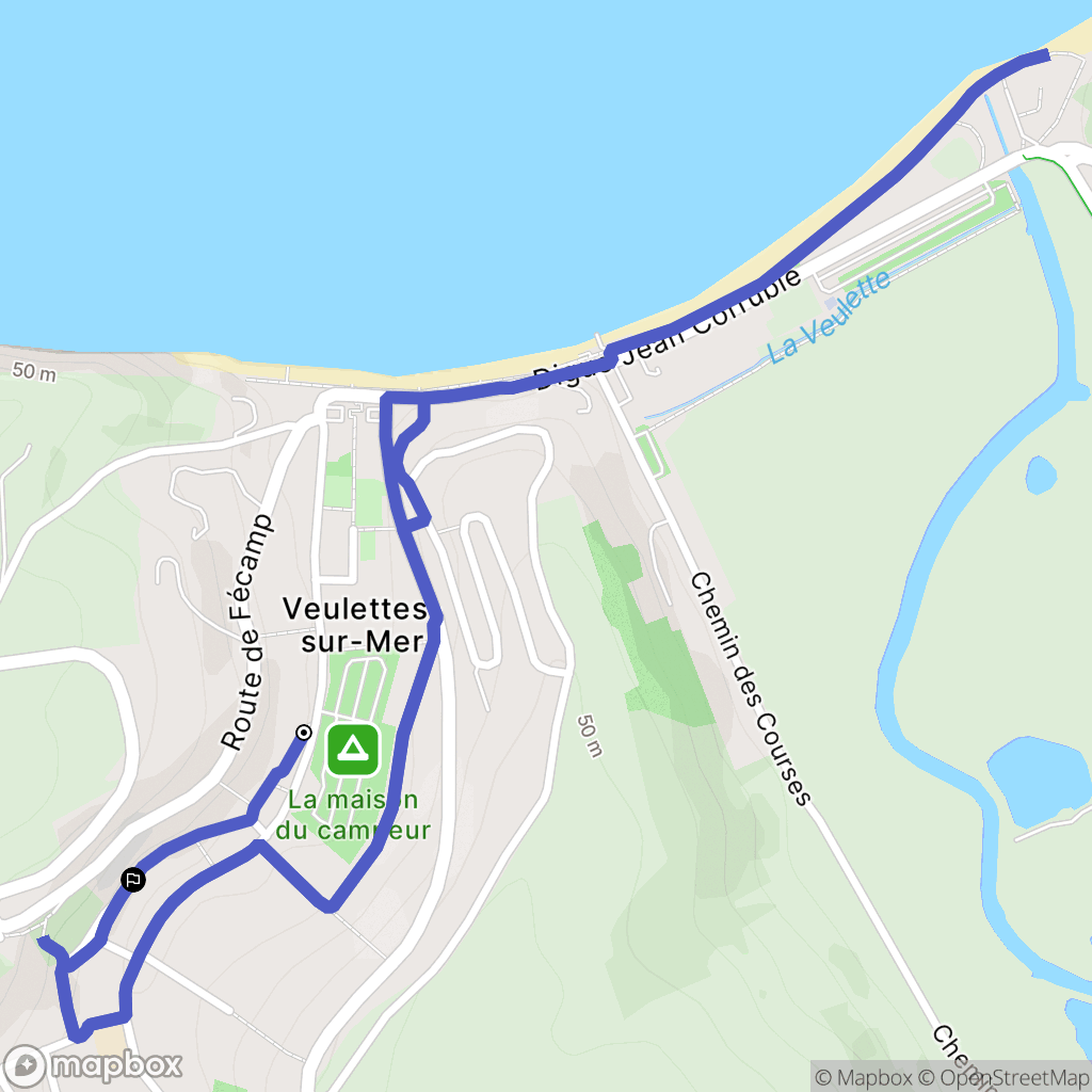 Veulettes-sur-Mer : carte du parcours de randonnée - France