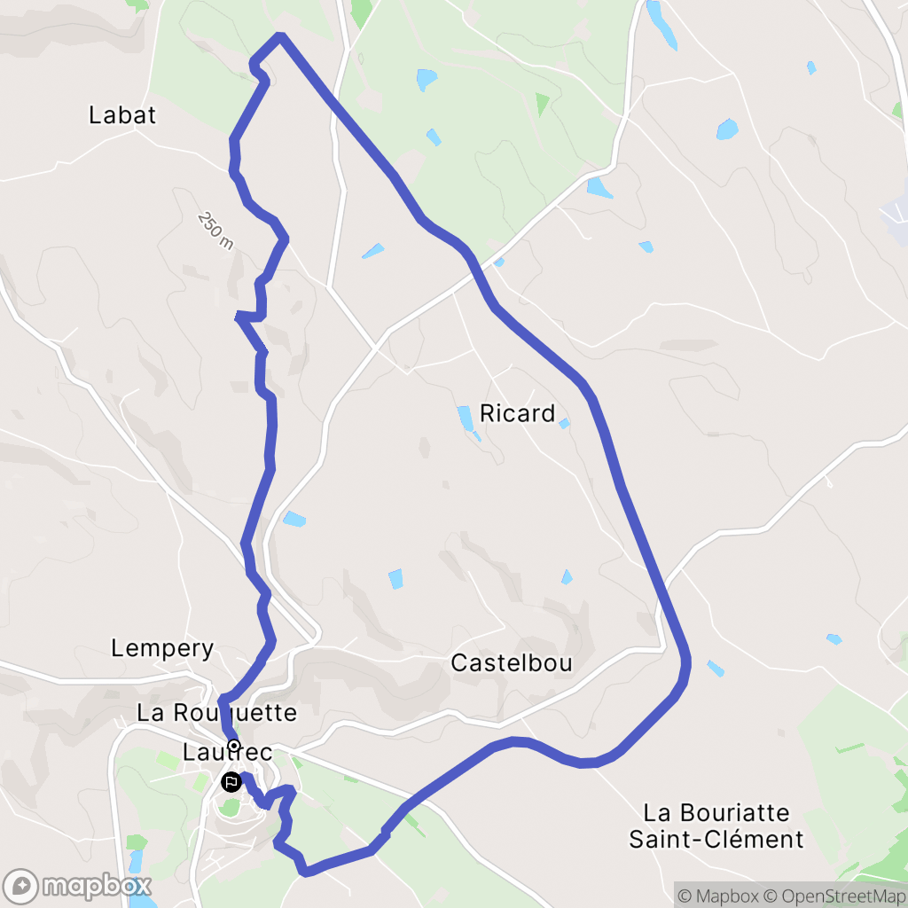 Lautrec : carte du parcours de randonnée - France