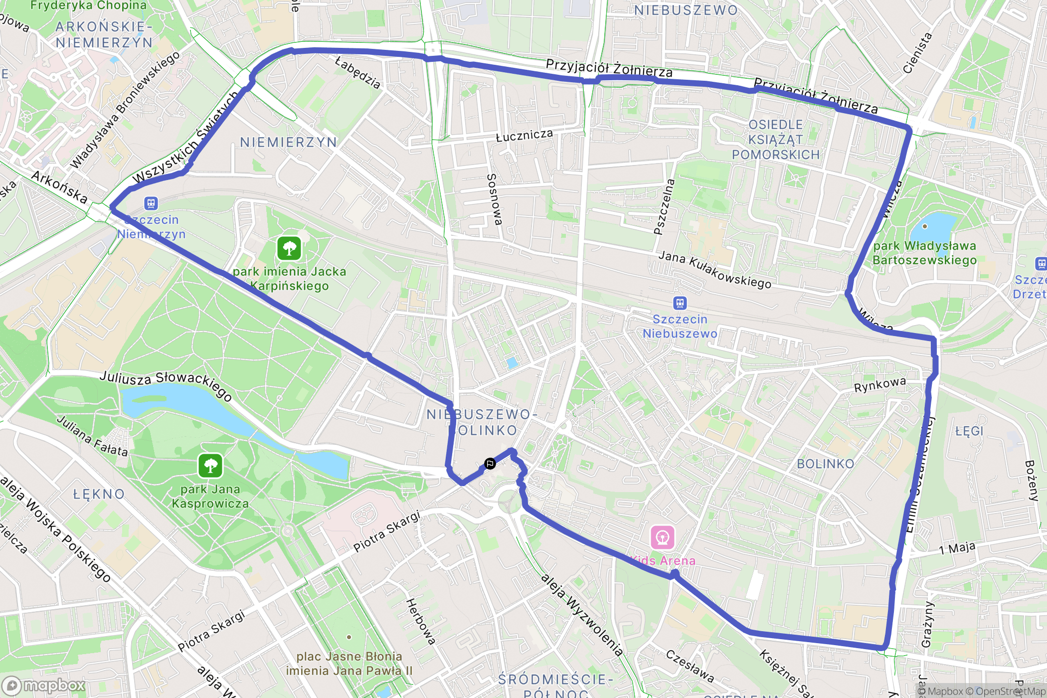 Szczecin: mapa trasy - Poland