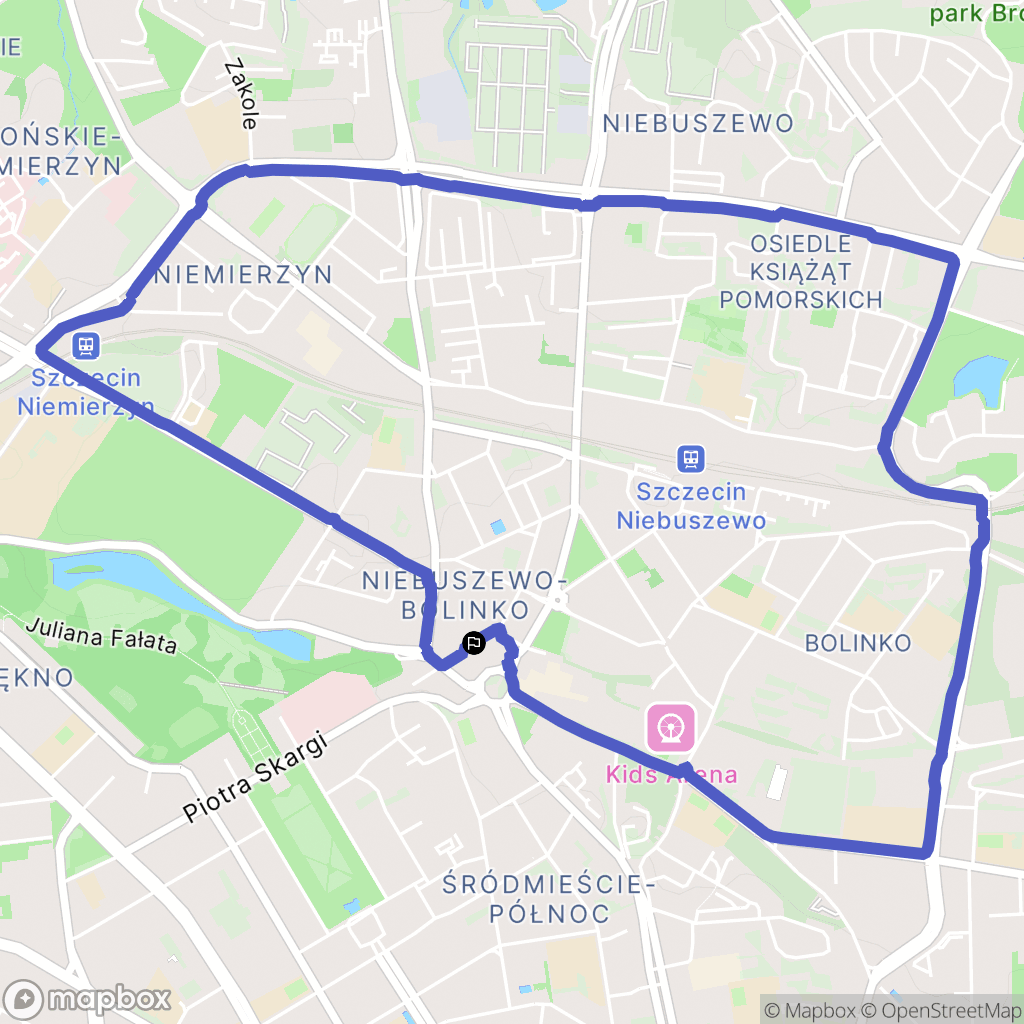 Szczecin: mapa trasy - Poland