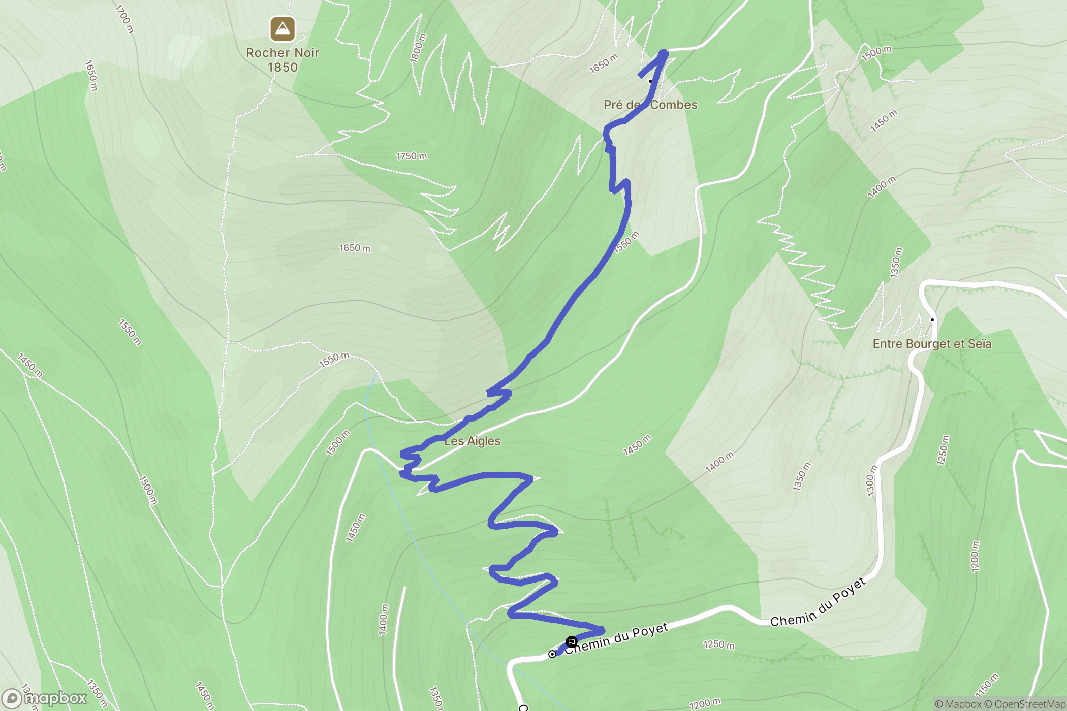 La Valette : carte du parcours de randonnée - France