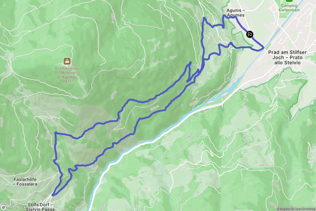 : carte du parcours de randonnée - Italy