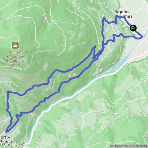 : carte du parcours de randonnée - Italy