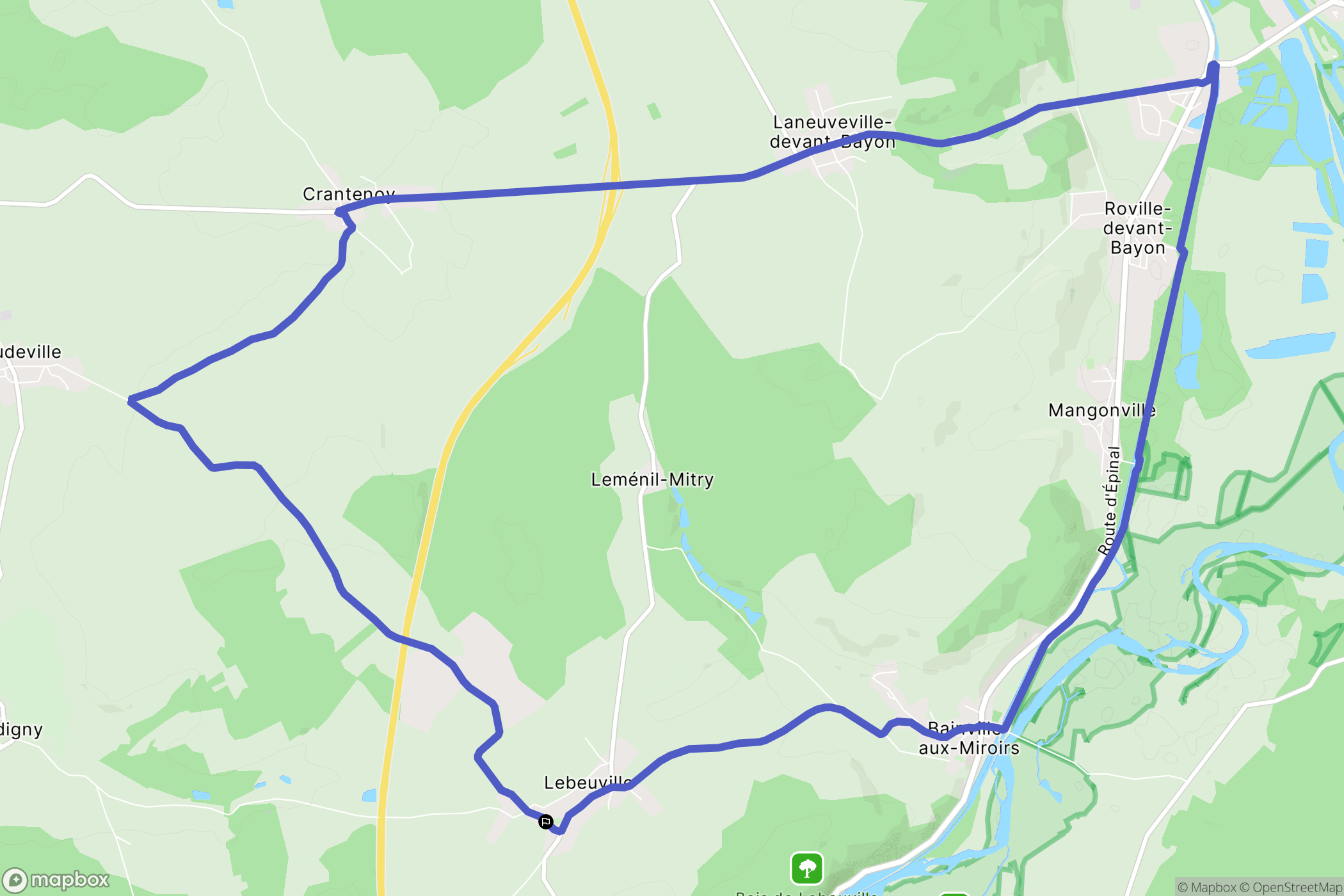 Lebeuville : carte du parcours de randonnée - France