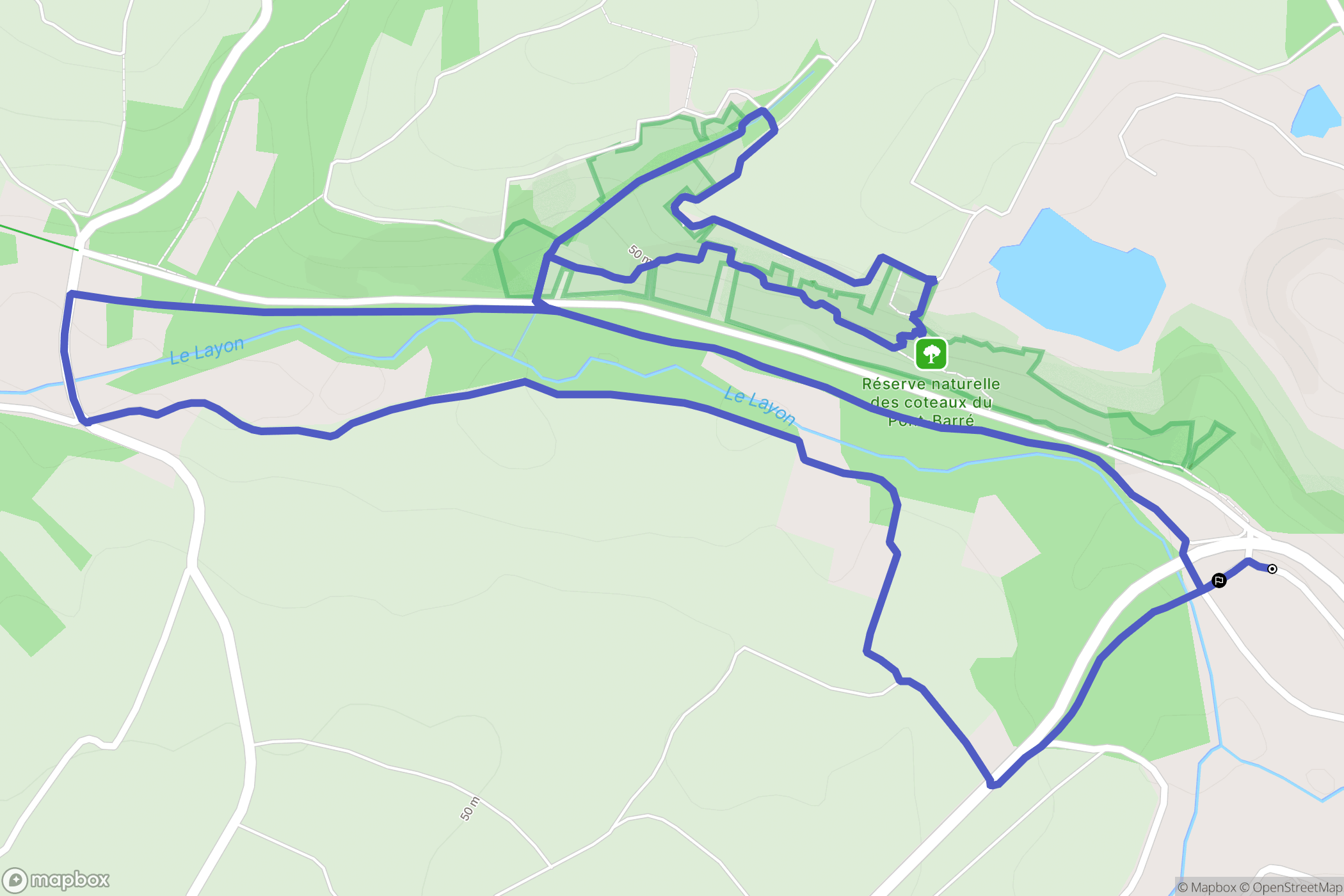Beaulieu-sur-Layon : carte du parcours de randonnée - France
