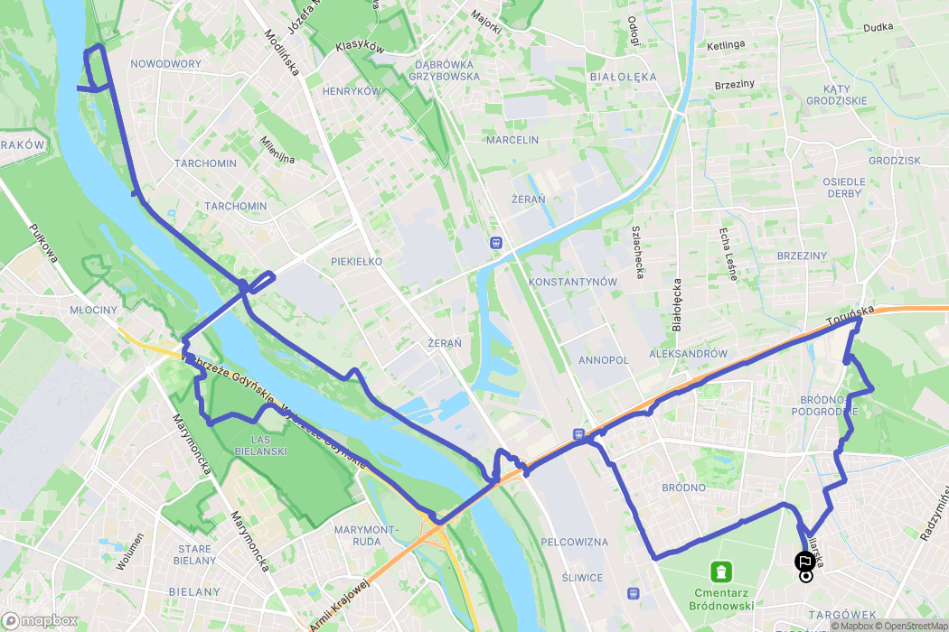 Warszawa: mapa trasy - Poland