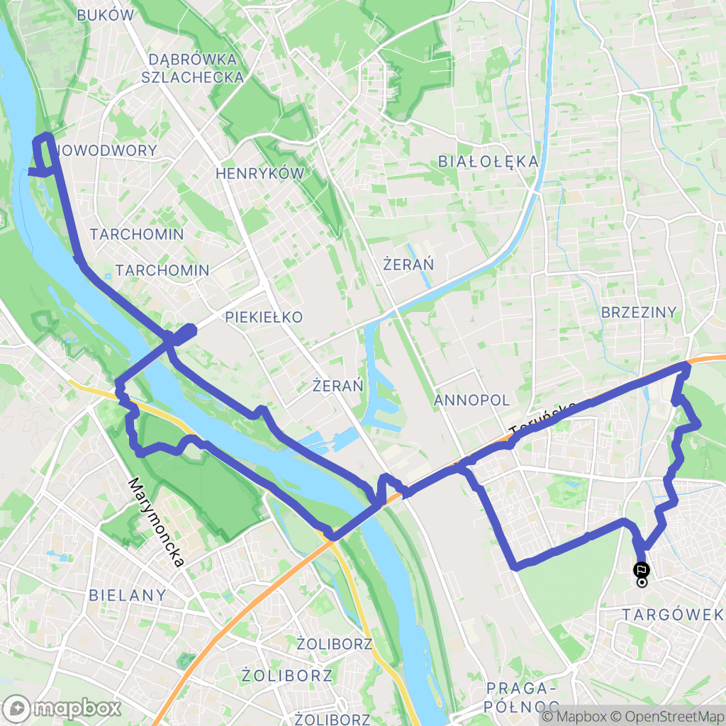 Warszawa: mapa trasy - Poland