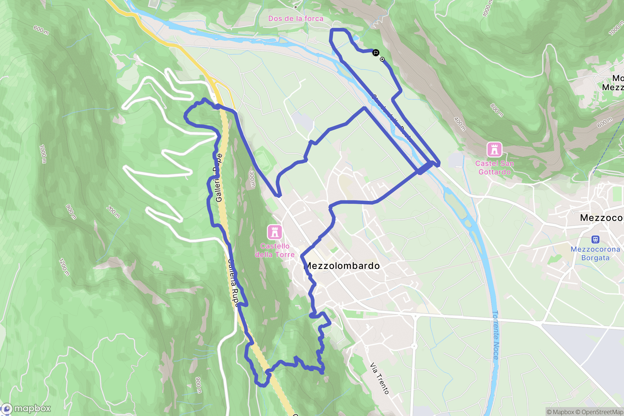  : carte du parcours de randonnée - Italy