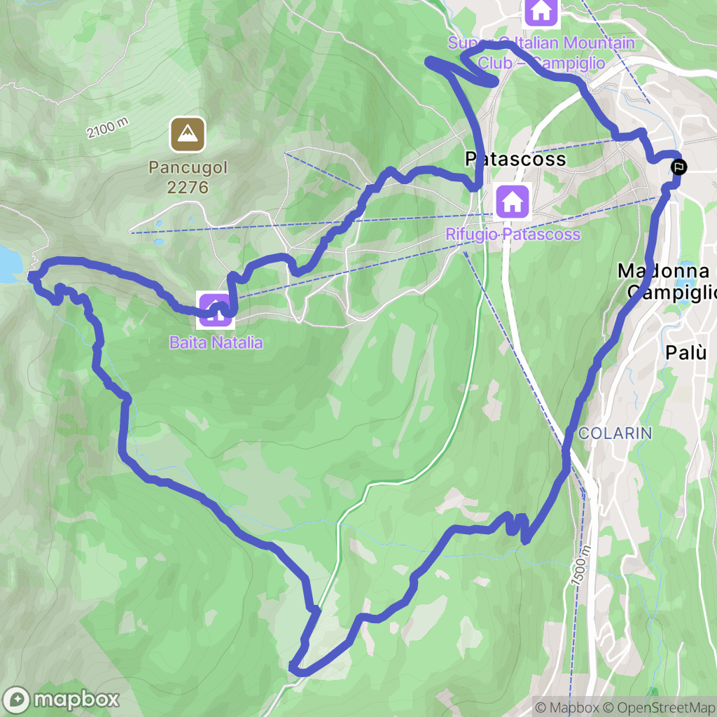 Madonna di Campiglio : carte du parcours de randonnée - Italy