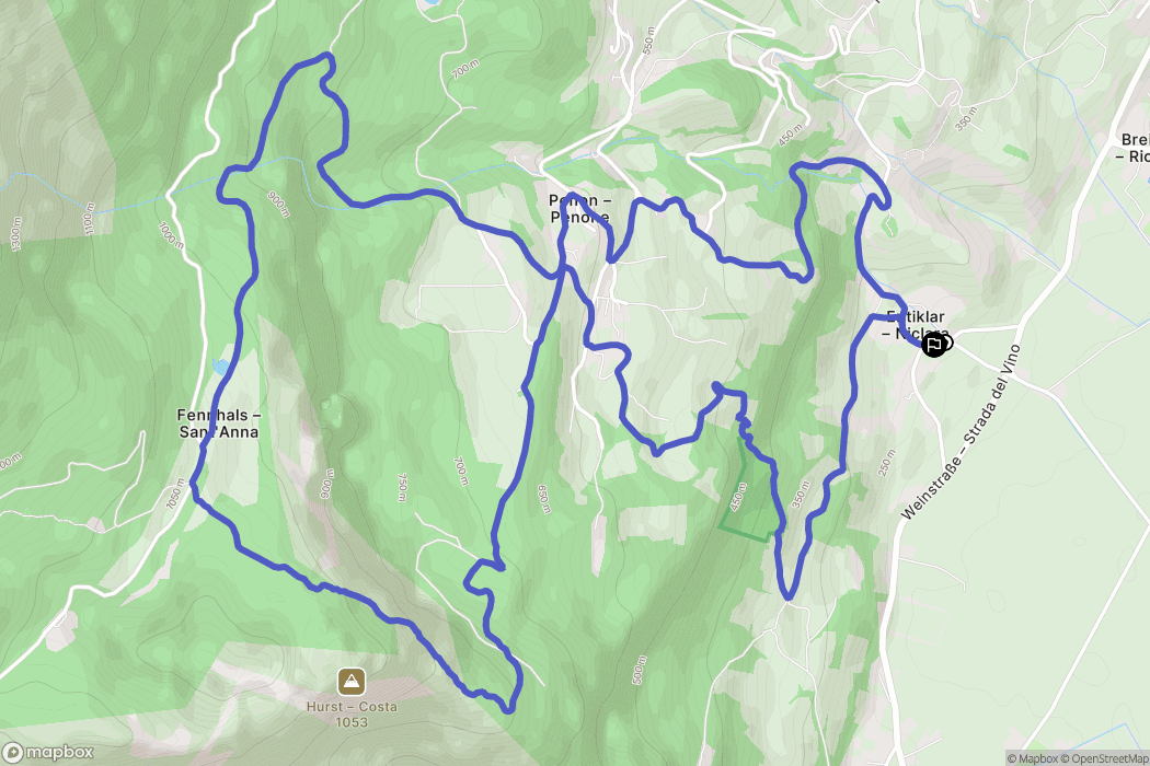 Niclara : carte du parcours de randonnée - Italy