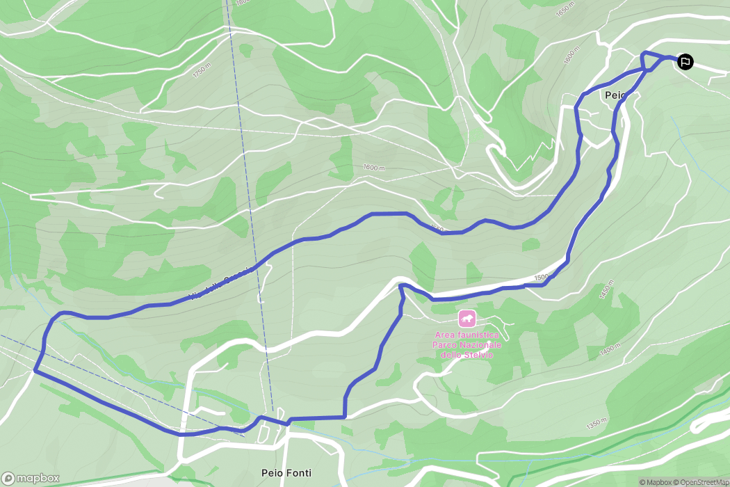 Peio : carte du parcours de randonnée - Italy