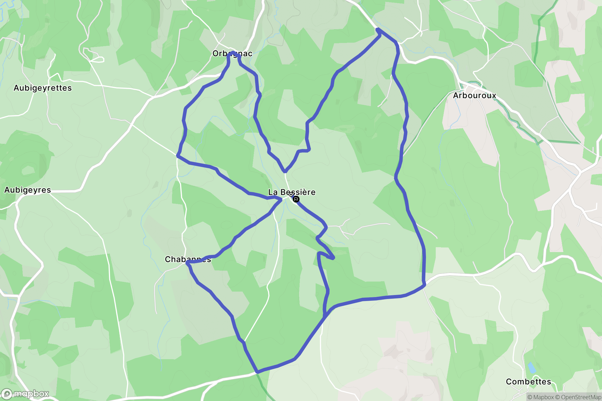 Peyre en Aubrac : carte du parcours de randonnée - France