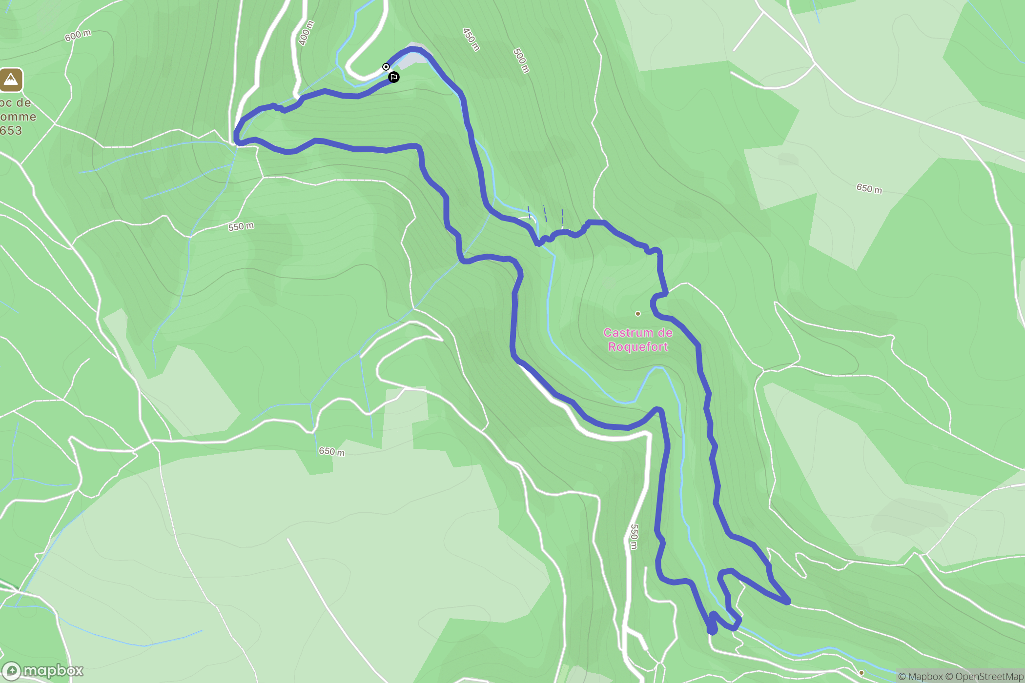 Durfort : carte du parcours de randonnée - France