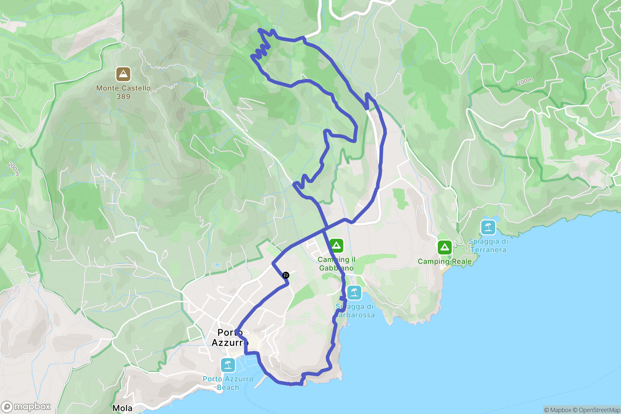  : carte du parcours de randonnée - Italy