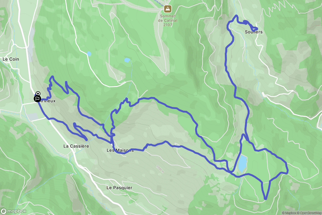 Arvieux : carte du parcours de randonnée - France