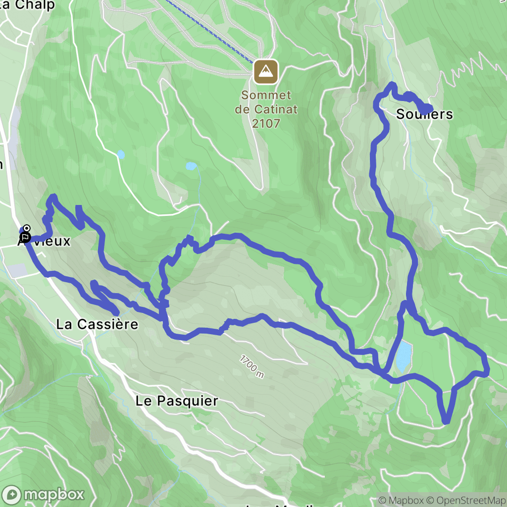 Arvieux : carte du parcours de randonnée - France