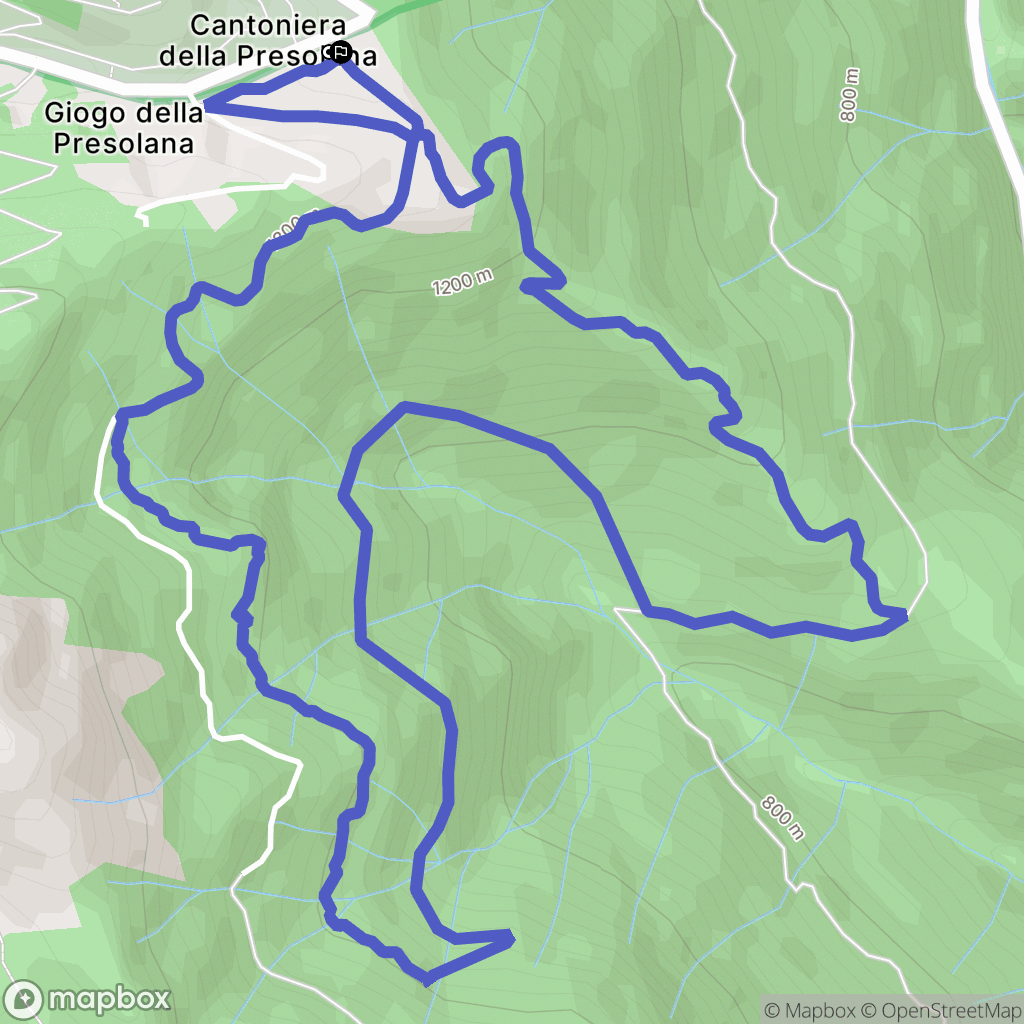 Cantoniera della Presolana : carte du parcours de randonnée - Italy
