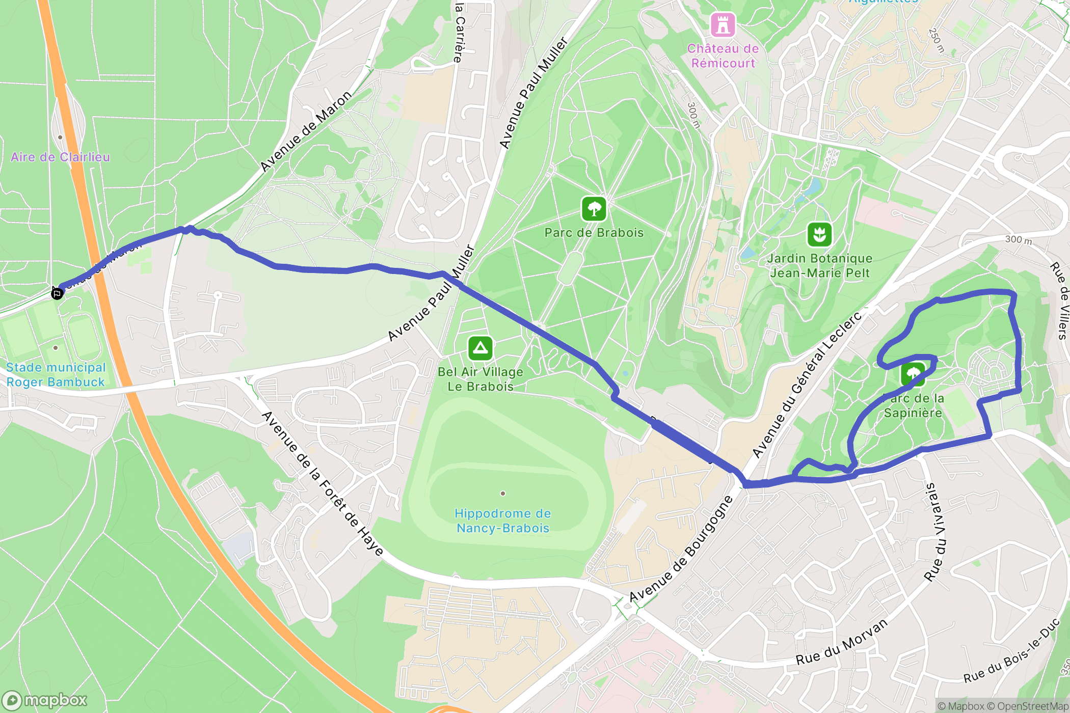 Villers-lès-Nancy : carte du parcours de randonnée - France